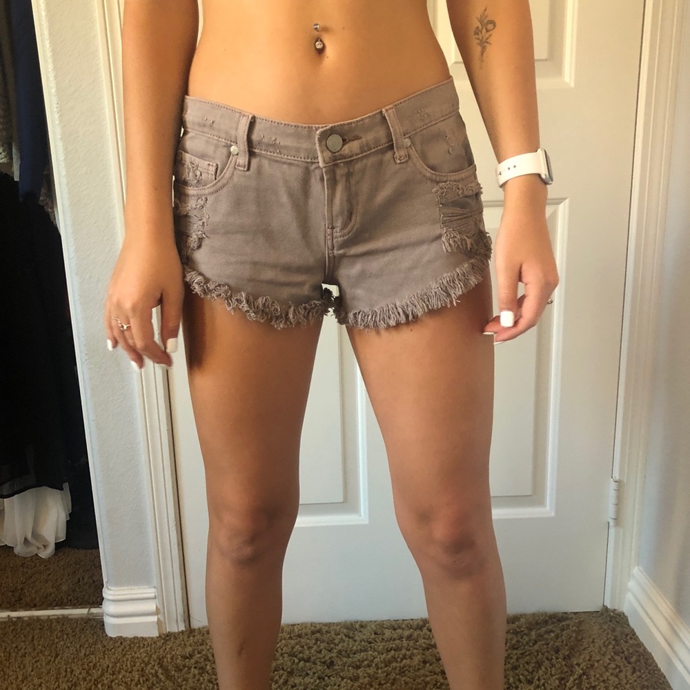 Tan Jean shorts